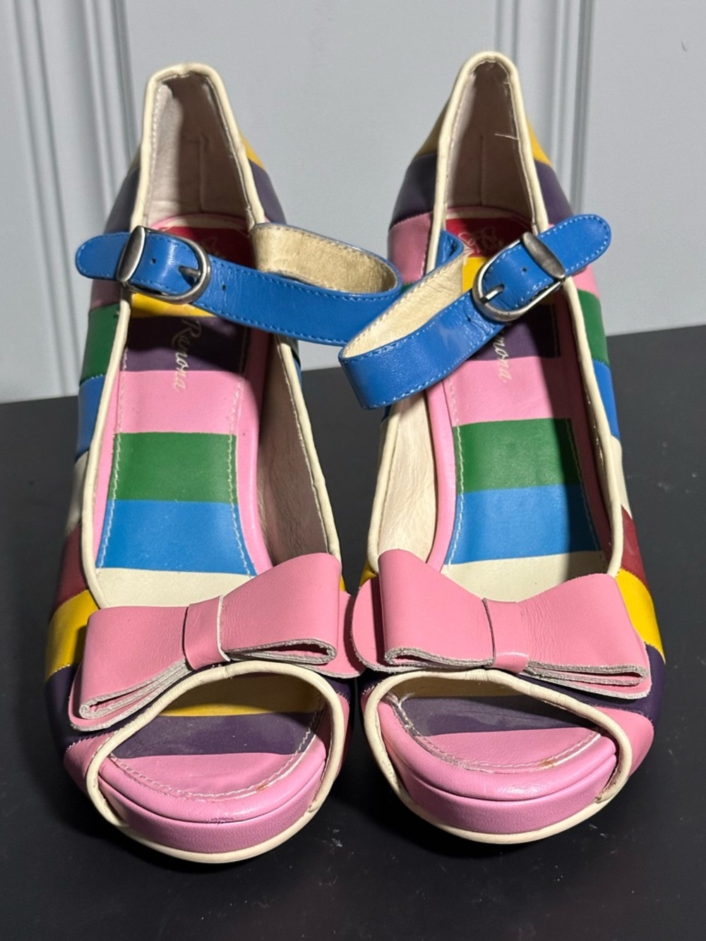 Lola Ramona multi colored heels sz 41/10.5 women’s